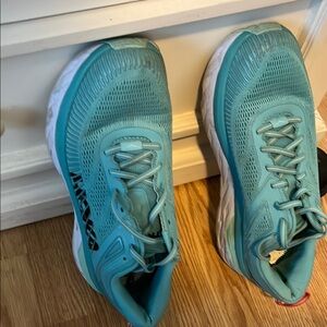 Hoka Blue Athletic Shoes with Breathable Mesh and Performance Design